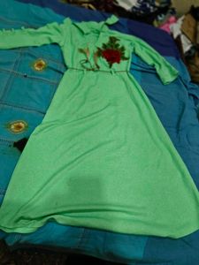Green Floral Print Dress