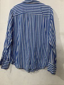 Blue &amp; White Striped Button-Up Shirt