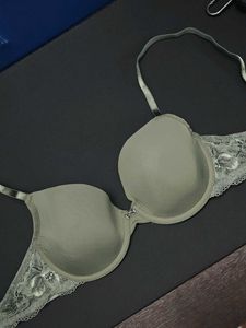 Olive Green lace bra - 32C