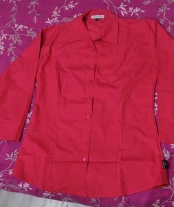Chic Red Button-Up Shirt