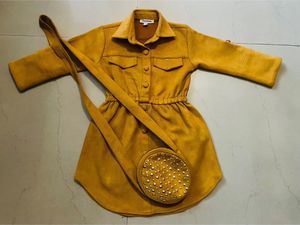 Heavy Velvet Dress with Bag