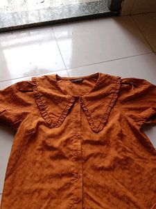 Trendy Puff Sleeve Collared Top