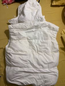 Zara White Winter Puffer Jacket