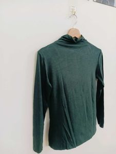 Dark Green Turtleneck Top