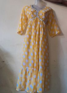 Yellow Polka Dot Maxi Dress