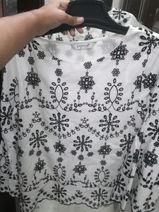 Original Gipsy Pure Cotton Top With Chikankari Handmade Work And Beautiful Sleeves
