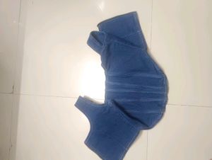 FREAKINS Cotton Denim Crop Top