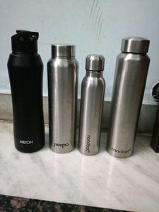 Set of 4 Stainless Steel Water Bottles
