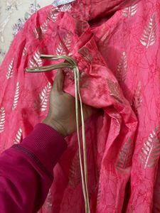 Sharara Pink &amp; Gold Indian Suit