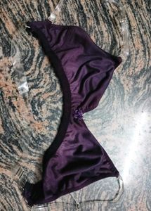 Purple Invisible Strapless bra.