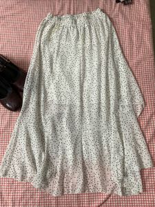 White Polka Dot Ruffle Skirt