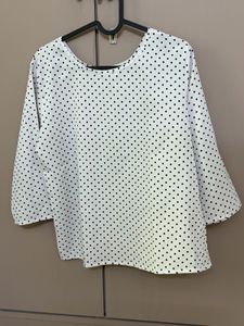 Chic Polka Dot White Top