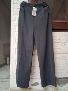 Grey Wide-Leg korean pant
