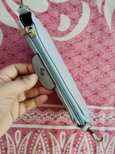 227.Light Blue Quilted Crossbody Bag