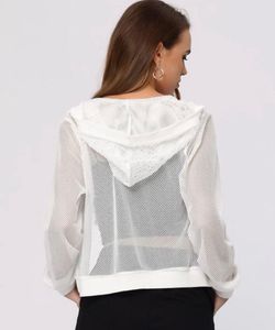 Stylist Mesh Bomber Jacket Sporty With Hoodie