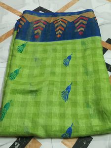 Elegant blue and green saree