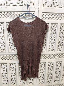 💝Brown Sheer Knit Top G