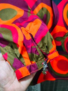 Colourful Retro-print Ladies Top