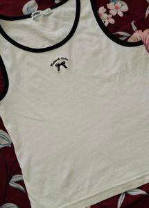 Casual White Tank Top with Bow Detail