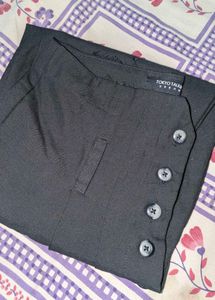 Tokyo Talkies Black High-Waist Trousers | Button D
