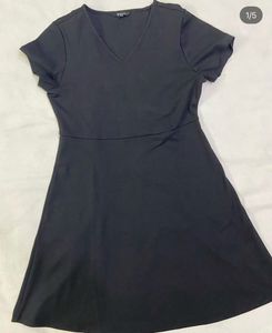 Classic Black V-Neck Fit & Flare Dress