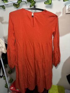 Orange Tiered Dress