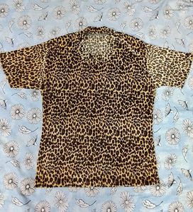 Stylish Leopard Print Short Sleeve Shirt