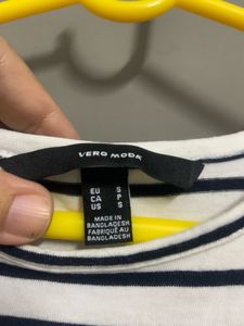Vero Moda Striped Organic Cotton T-Shirt