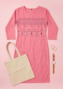 Pretty Pink Embroidered Kurta