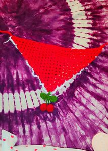 Red cherry crochet bandana