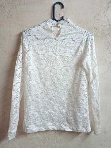See-through Fashion Lace Top White