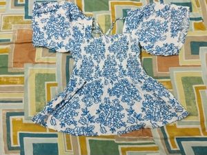 Floral Print Top with Bell Sleeves