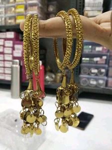 Golden Dangling Bangles