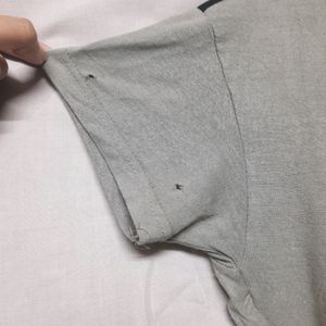 Girl's Korean Green Top Black Collar Casual Tshirt