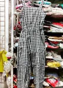 Chic Black &amp; White Gingham Jumpsuit