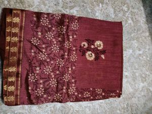 Beautiful Maroon Floral Saree