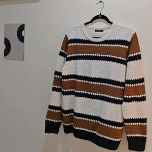 Zudio Striped Knit Sweater | XL