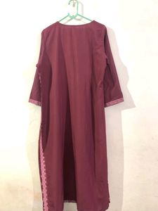 Printed Maroon Kurta (Women)