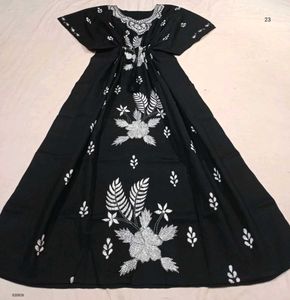 Hand Kantha Embroidered Kaftan Dress