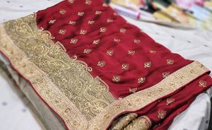 [Super Sale]🥳 New Hot Red Saree Without Blouse