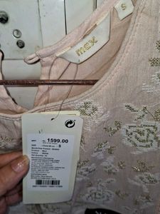 Peach Embroidered Dress With Matching Jewellery