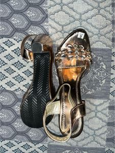 Rose Gold Embellished Sandals