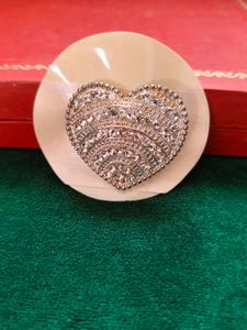 Heart-Shaped Rhinestone Hairpin