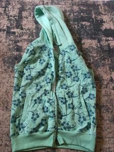 Cute Floral Sleeveless Hoodie