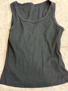 Basic Black Ribbed Tank Top