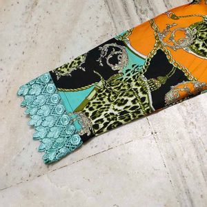Vibrant Print Kurta with Lace Trim