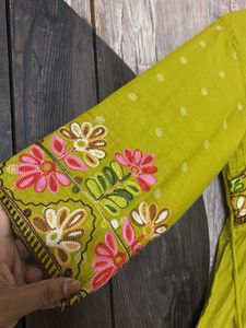 Embroidered Tiered Kurta cum dress