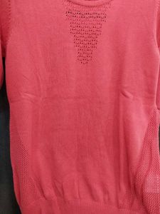 Coral Sweater Top With Schfli