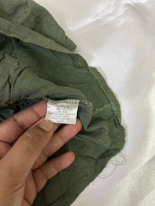 IMPORTED Chic Olive Green Ruffle Camisole Top