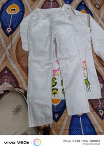 Hand-painted Lotus Kurta set for kids